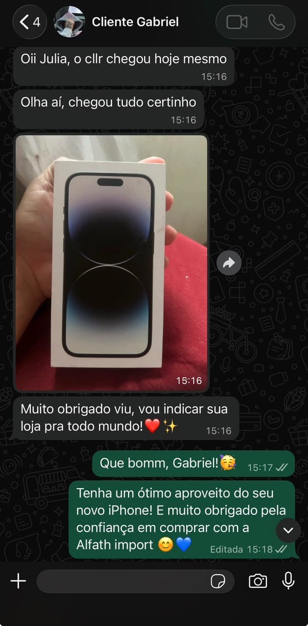 Conversa real no WhatsApp com o cliente Gabriel