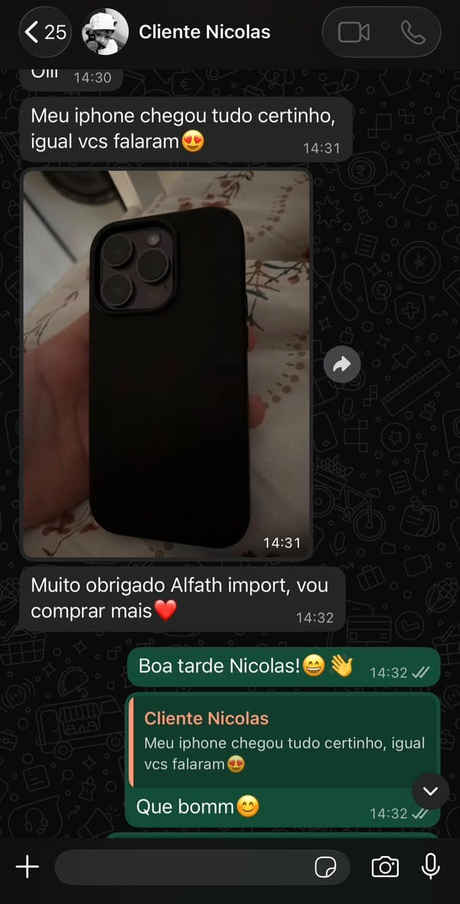 Conversa real no WhatsApp com o cliente Nicolas